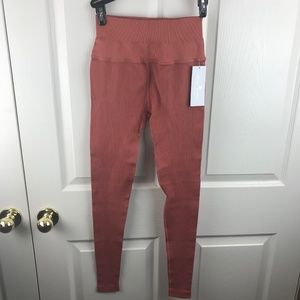 Spiritual Gangster Ribbed Leggings Orange XS/S